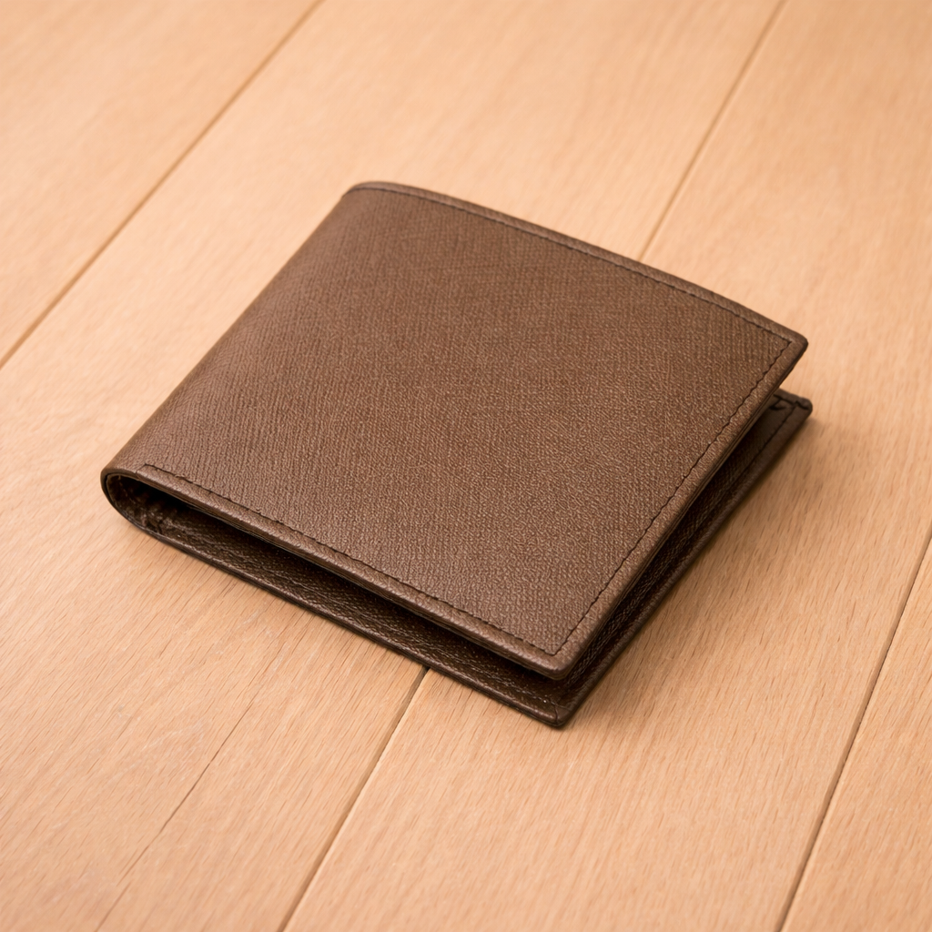 Men’s Slim Brown Leather Bifold Wallet