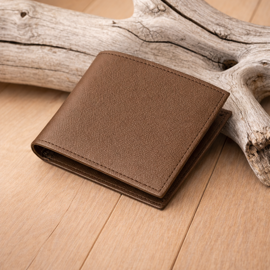 Men’s Slim Brown Leather Bifold Wallet