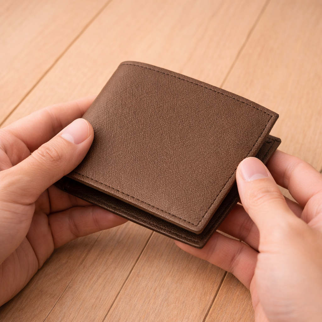 Men’s Slim Brown Leather Bifold Wallet