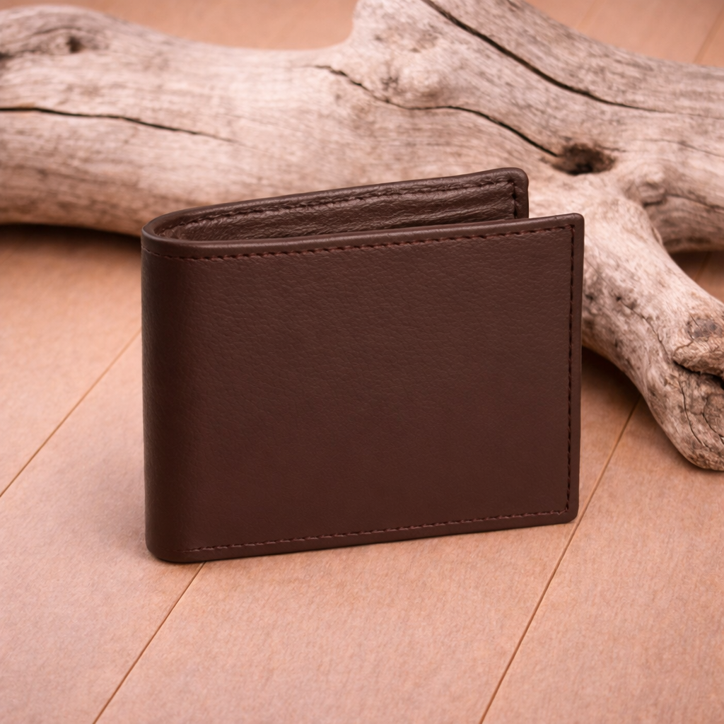 Premium Brown Leather Bi Fold Wallet