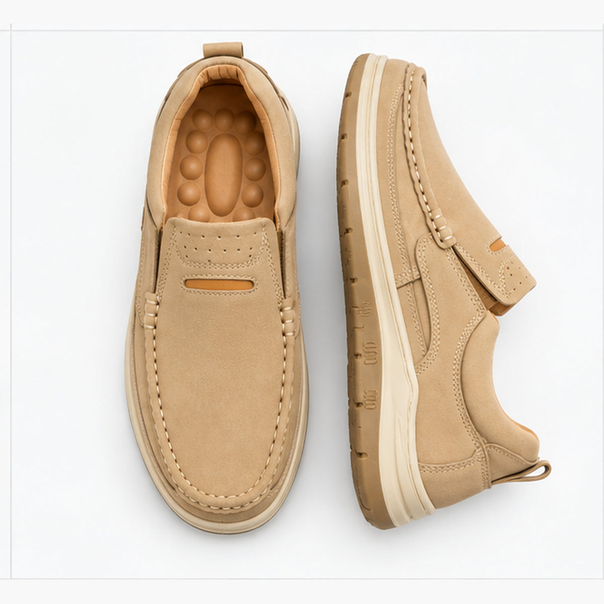 Men’s Casual 0073 Beige Stylish Slip-On Shoes